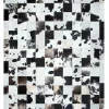 Lederteppich black/white