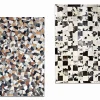 Leder-Teppich braun/beige