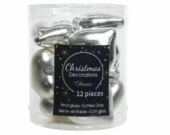 Weihnachtskugel-Box Herzen SILBER